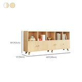 Casual Closed White Doors Pine Modern Long Bookcase Image - 36