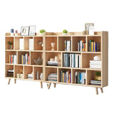 Casual Closed Wood Grain Horizontal Oak Wide Bookcase Image - 5