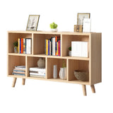 Casual Closed Wood Grain Horizontal Oak Wide Bookcase Image - 8