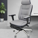Casual Ergonomic Swivel PU Office Chair with Headrest Image - 1