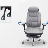 Casual Ergonomic Swivel PU Office Chair with Headrest Image - 13