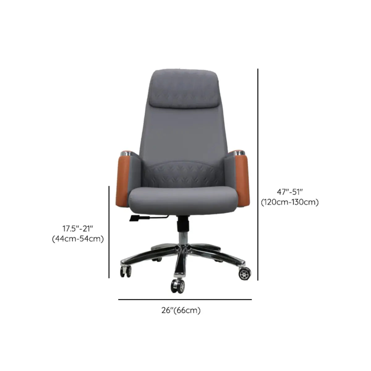 Casual Ergonomic Swivel PU Office Chair with Headrest Image - 17