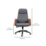 Casual Ergonomic Swivel PU Office Chair with Headrest Image - 17