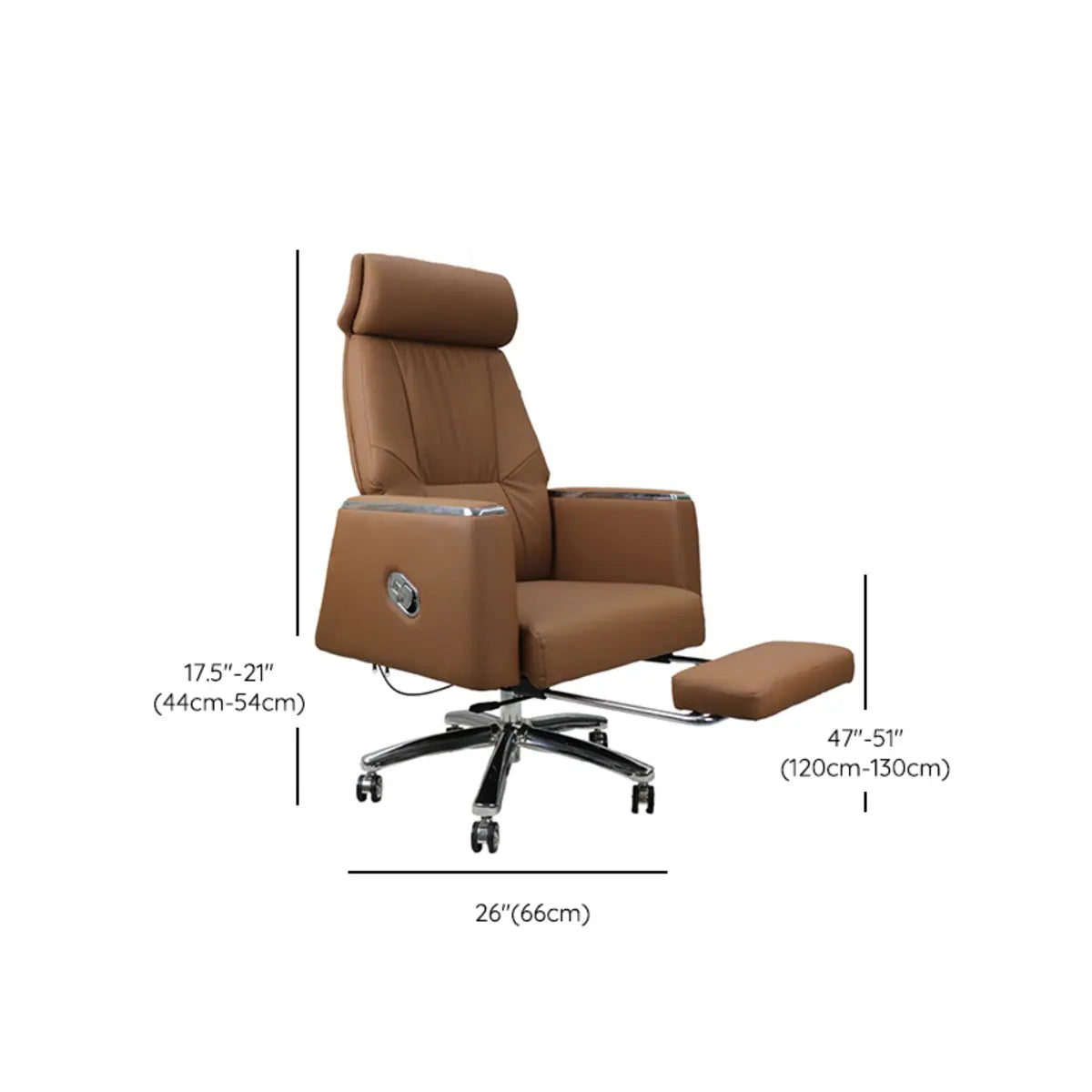 Casual Ergonomic Swivel PU Office Chair with Headrest Image - 19
