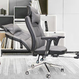 Casual Ergonomic Swivel PU Office Chair with Headrest Image - 2