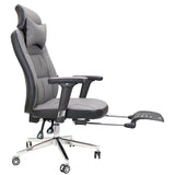 Casual Ergonomic Swivel PU Office Chair with Headrest Image - 3