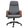 Casual Ergonomic Swivel PU Office Chair with Headrest Image - 9