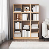 Casual Freestanding Adjustable Shelves Wood Bookcase Image - 16