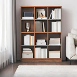 Casual Freestanding Adjustable Shelves Wood Bookcase Image - 18