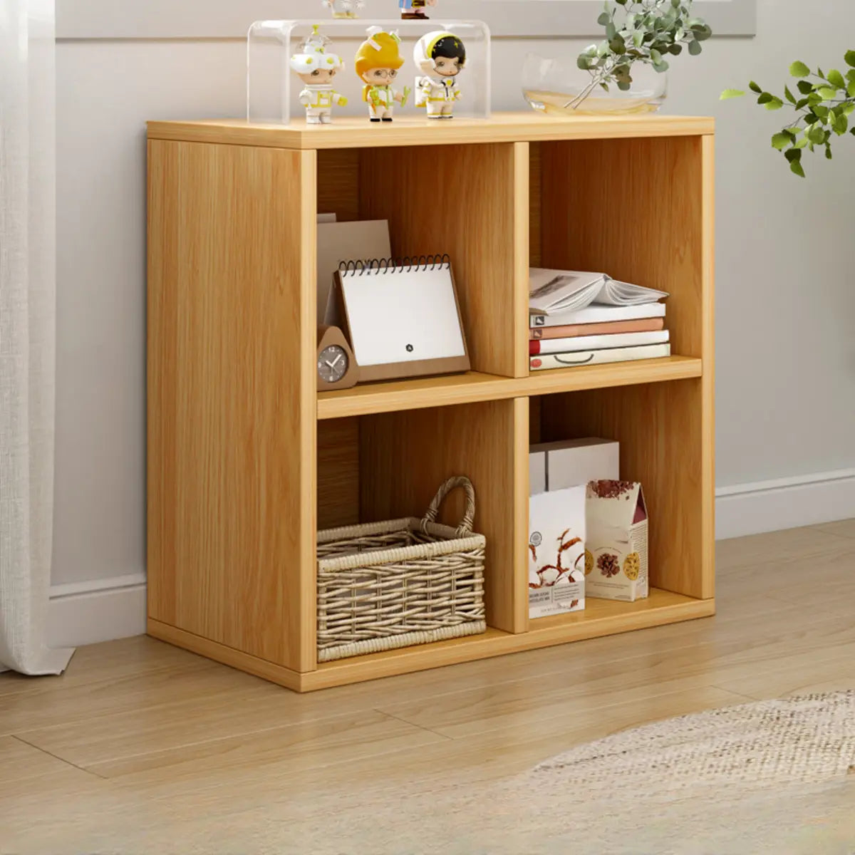 Casual Freestanding Adjustable Shelves Wood Bookcase Image - 19