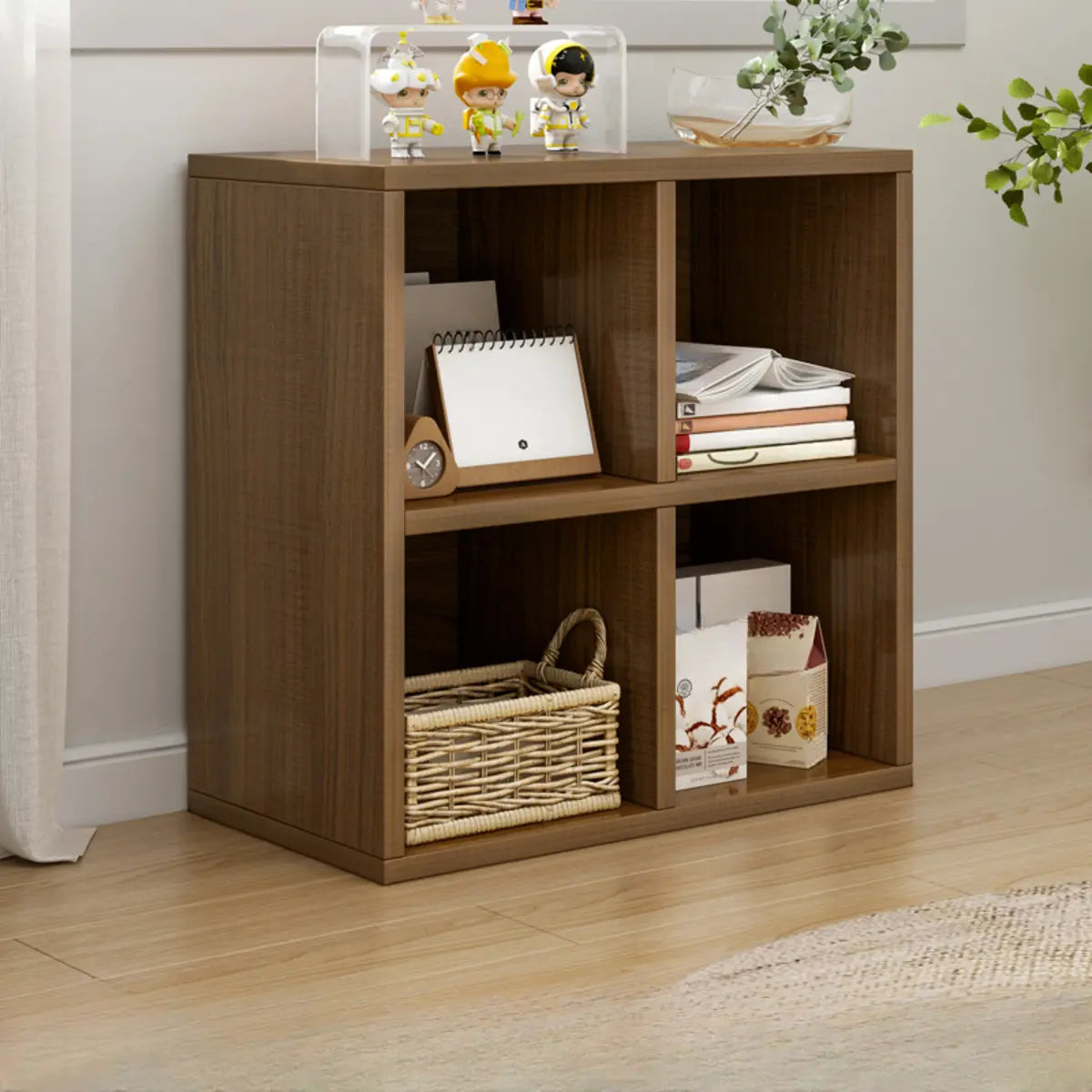 Casual Freestanding Adjustable Shelves Wood Bookcase Image - 20