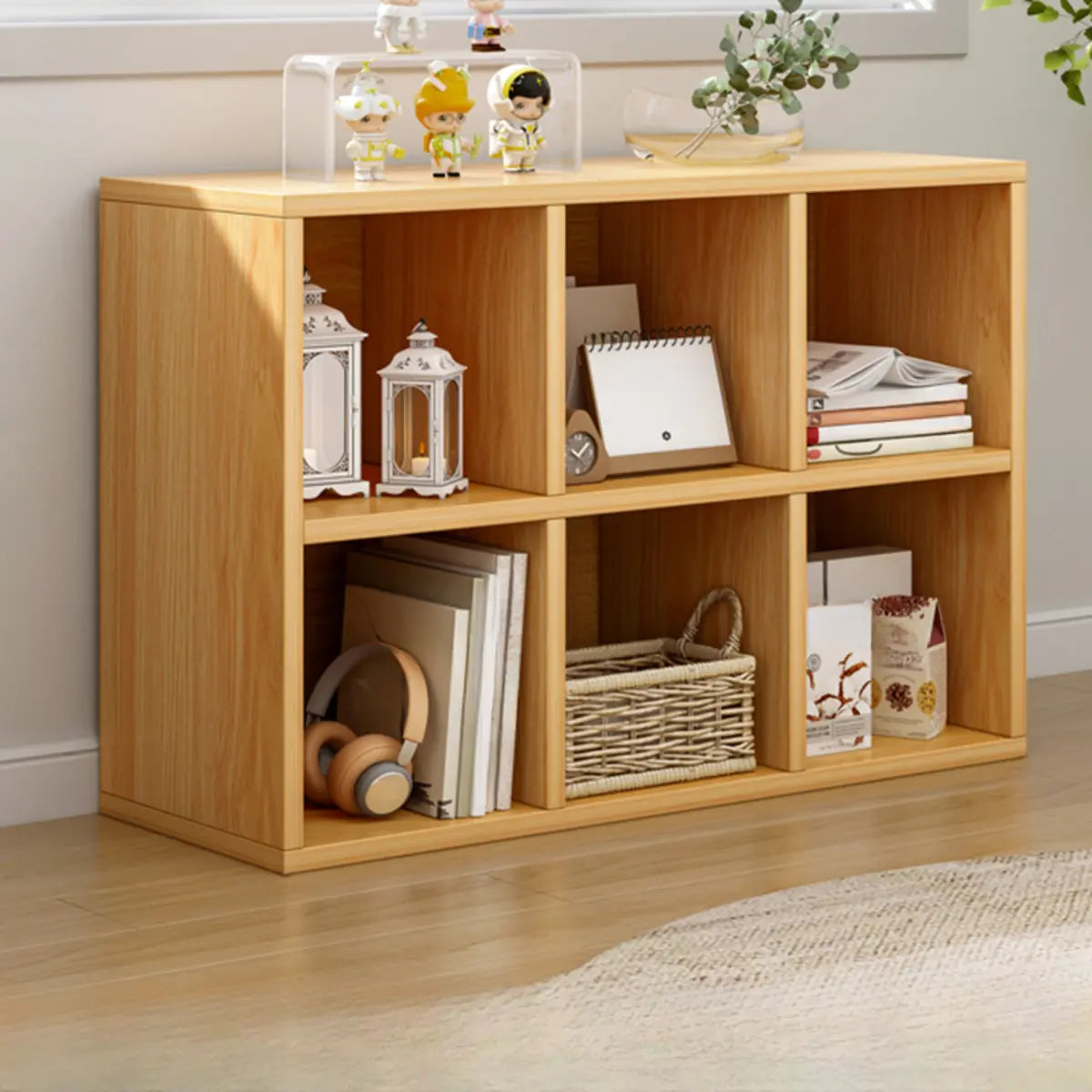 Casual Freestanding Adjustable Shelves Wood Bookcase Image - 21