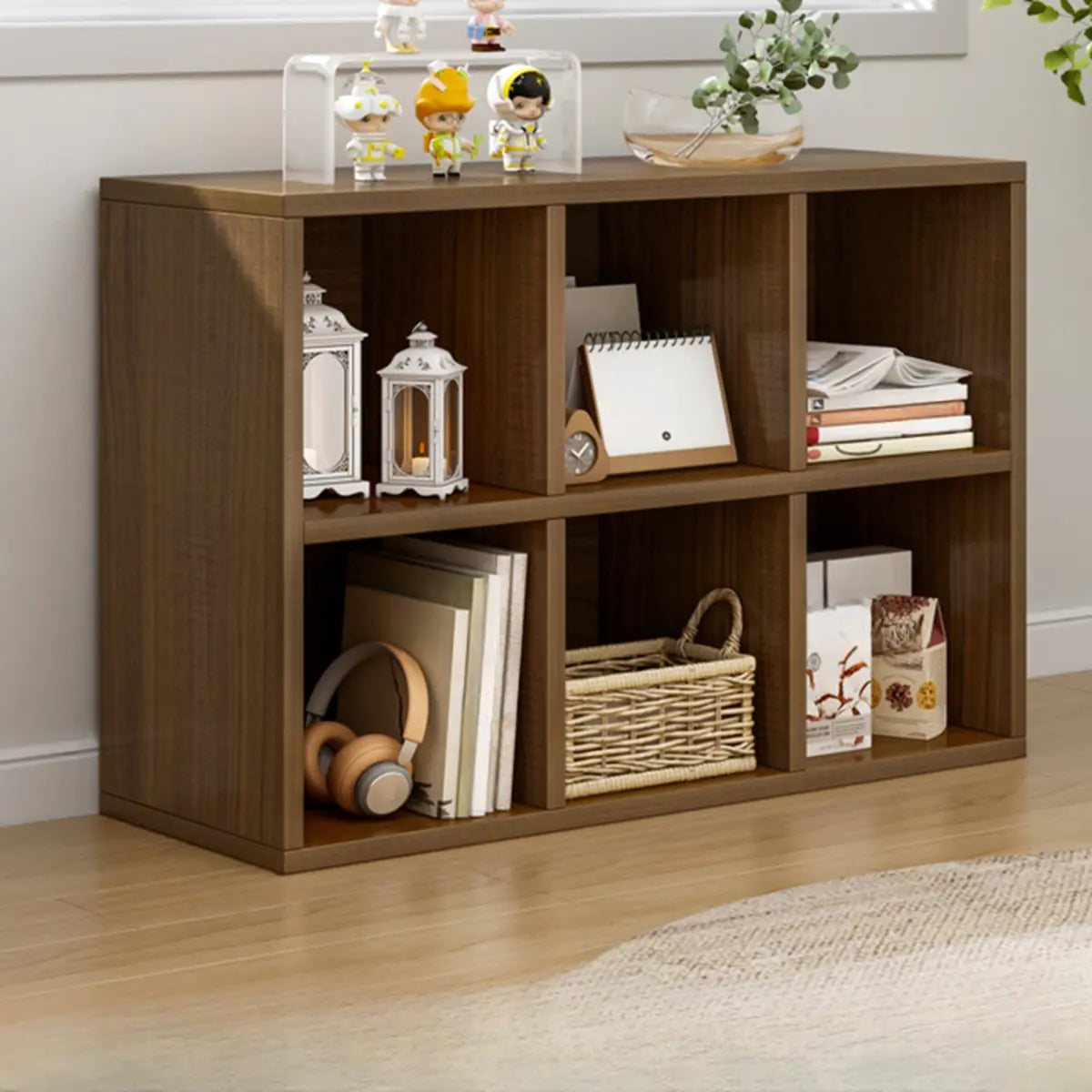 Casual Freestanding Adjustable Shelves Wood Bookcase Image - 22