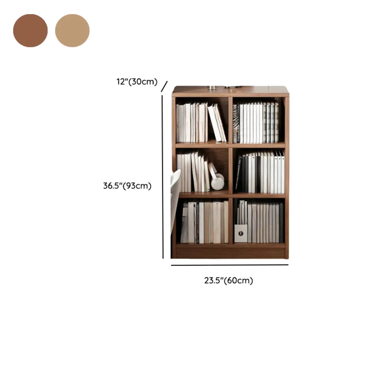 Casual Freestanding Adjustable Shelves Wood Bookcase 