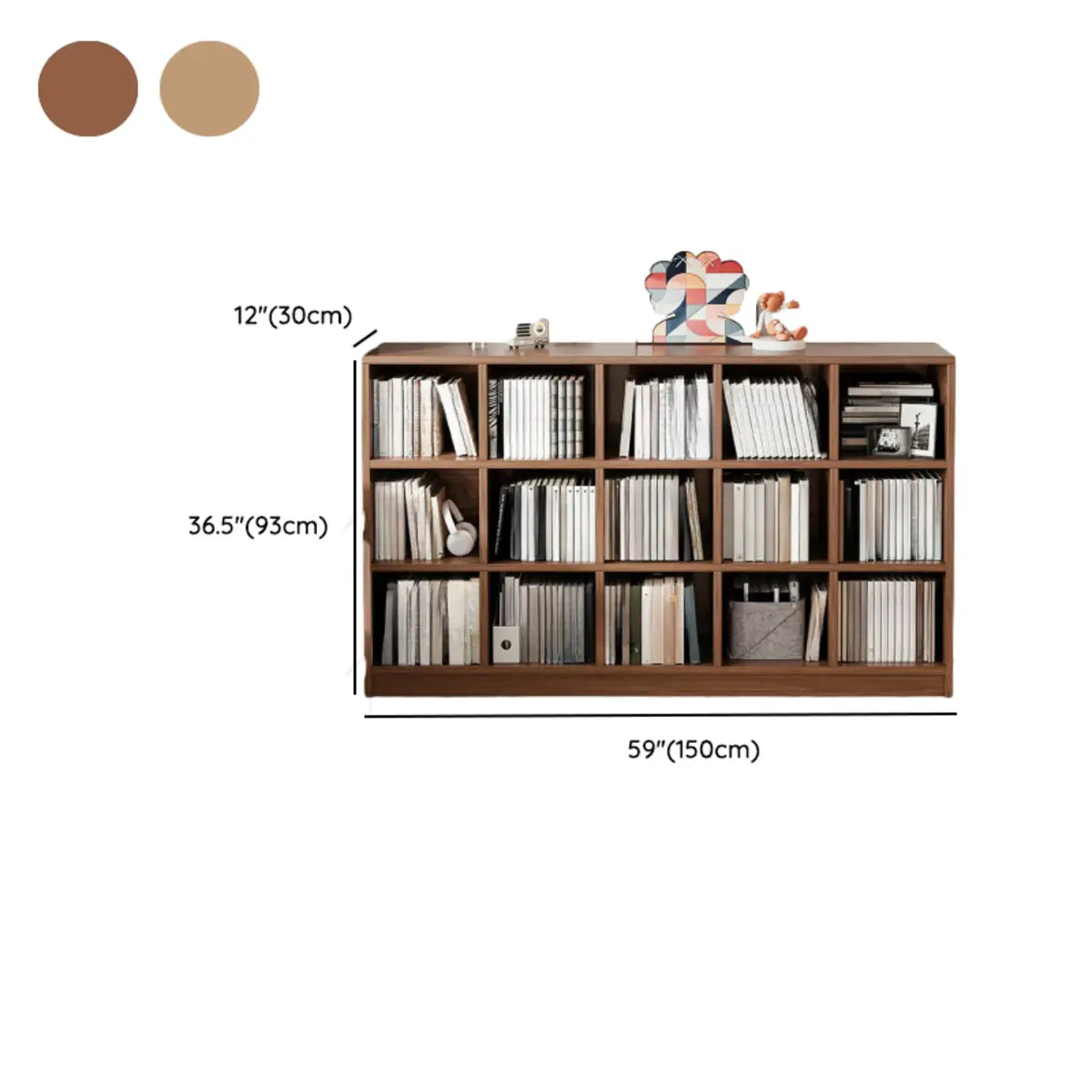 Casual Freestanding Adjustable Shelves Wood Bookcase Image - 28