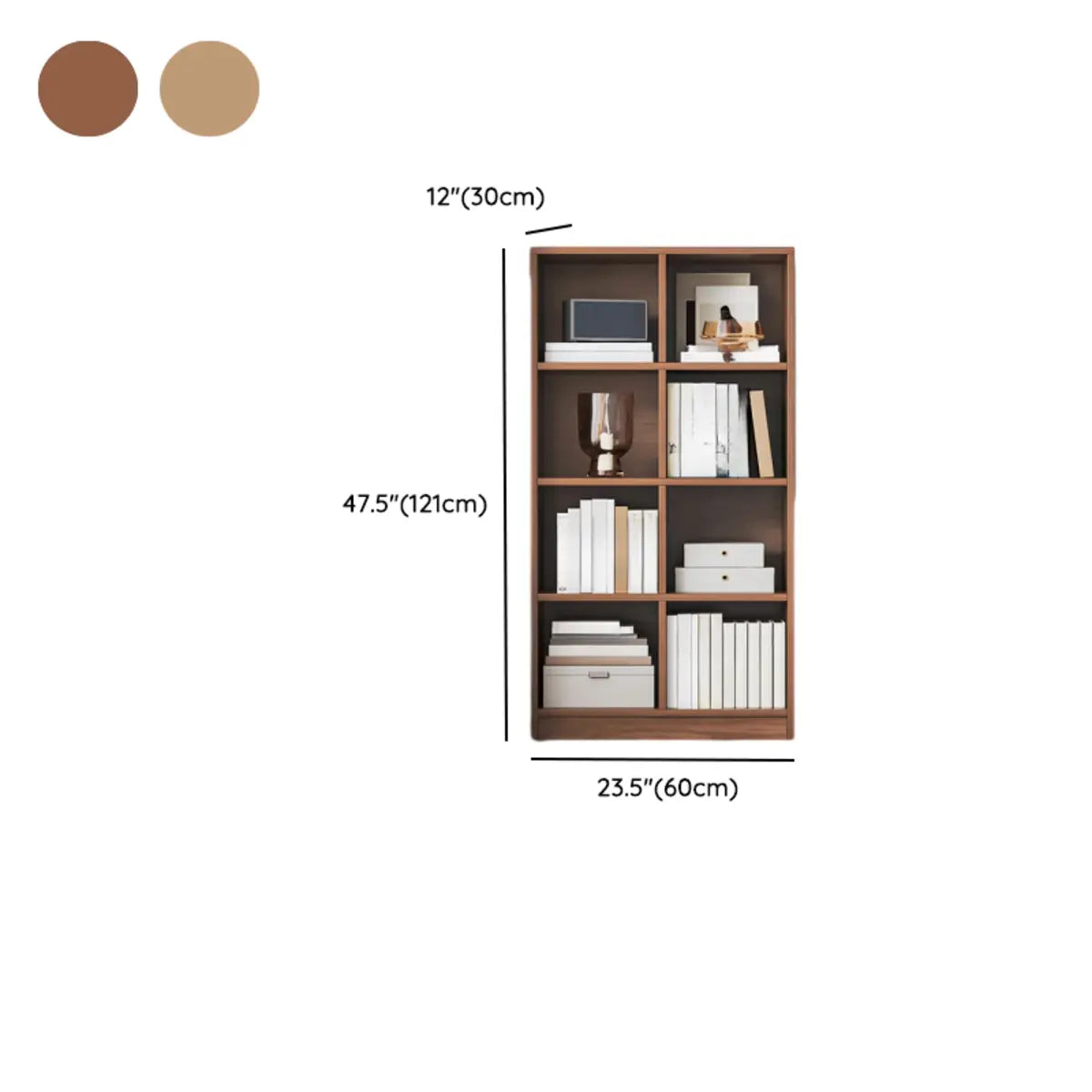 Casual Freestanding Adjustable Shelves Wood Bookcase Image - 29