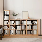 Casual Freestanding Adjustable Shelves Wood Bookcase Image - 3