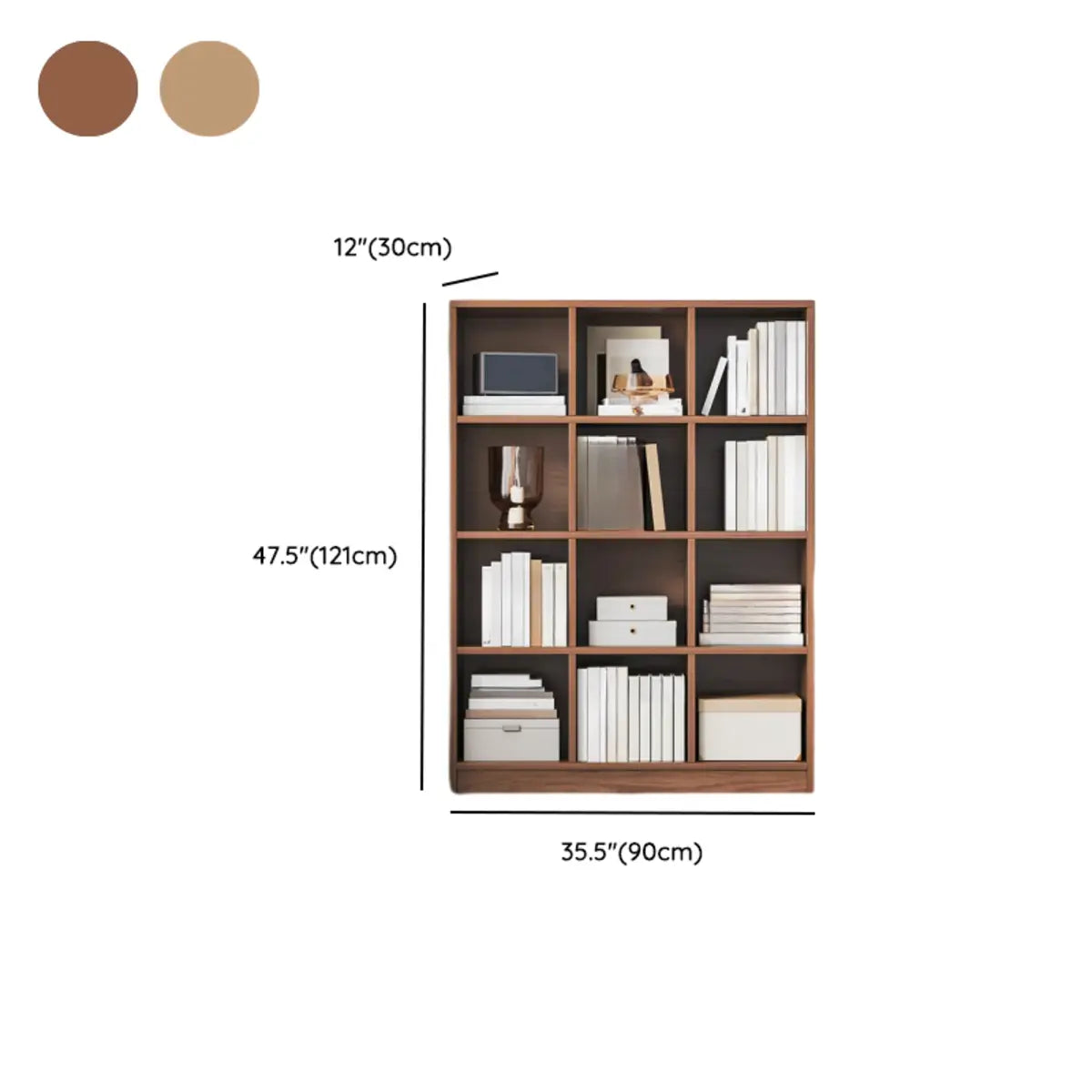Casual Freestanding Adjustable Shelves Wood Bookcase Image - 30