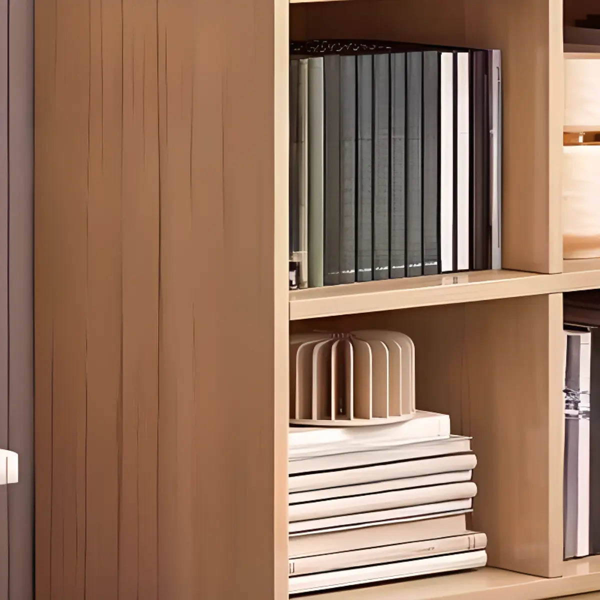 Casual Freestanding Adjustable Shelves Wood Bookcase Image - 9