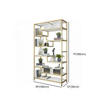 Casual Golden Alloy Rectangular Multi-shelf Bookshelf Image - 9