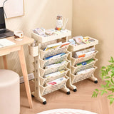 Casual Ivory Open Polymer Sliding Storage Bookshelf Image - 1