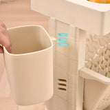 Casual Ivory Open Polymer Sliding Storage Bookshelf Image - 11