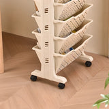 Casual Ivory Open Polymer Sliding Storage Bookshelf Image - 13