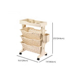 Casual Ivory Open Polymer Sliding Storage Bookshelf #size