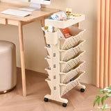 Casual Ivory Open Polymer Sliding Storage Bookshelf Image - 2
