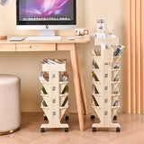 Casual Ivory Open Polymer Sliding Storage Bookshelf Image - 3