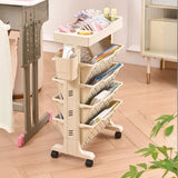 Casual Ivory Open Polymer Sliding Storage Bookshelf Image - 7