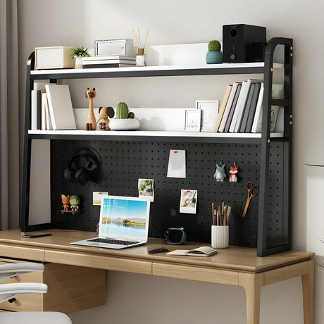Casual Metal Ladder Wood 3-Tiers Desktop Bookcase Image - 2