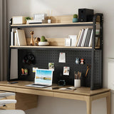 Casual Metal Ladder Wood 3-Tiers Desktop Bookcase Image - 3