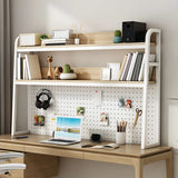 Casual Metal Ladder Wood 3-Tiers Desktop Bookcase Image - 4