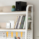 Casual Metal Ladder Wood 3-Tiers Desktop Bookcase Image - 7