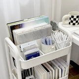 Casual Mobile Multifunctional Storage Cart Bookshelf Image - 10