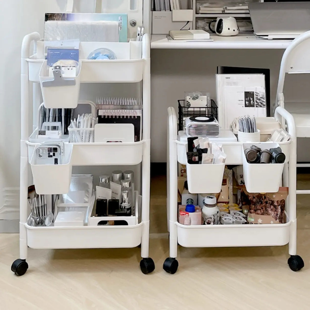Casual Mobile Multifunctional Storage Cart Bookshelf Image - 1