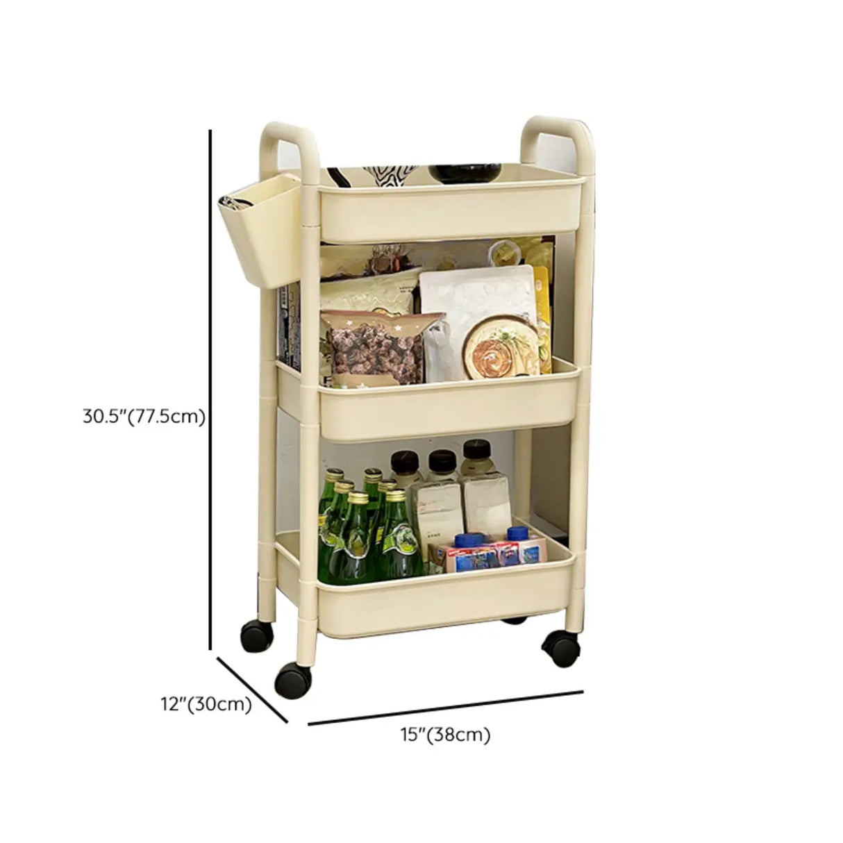 Casual Mobile Multifunctional Storage Cart Bookshelf Image - 21