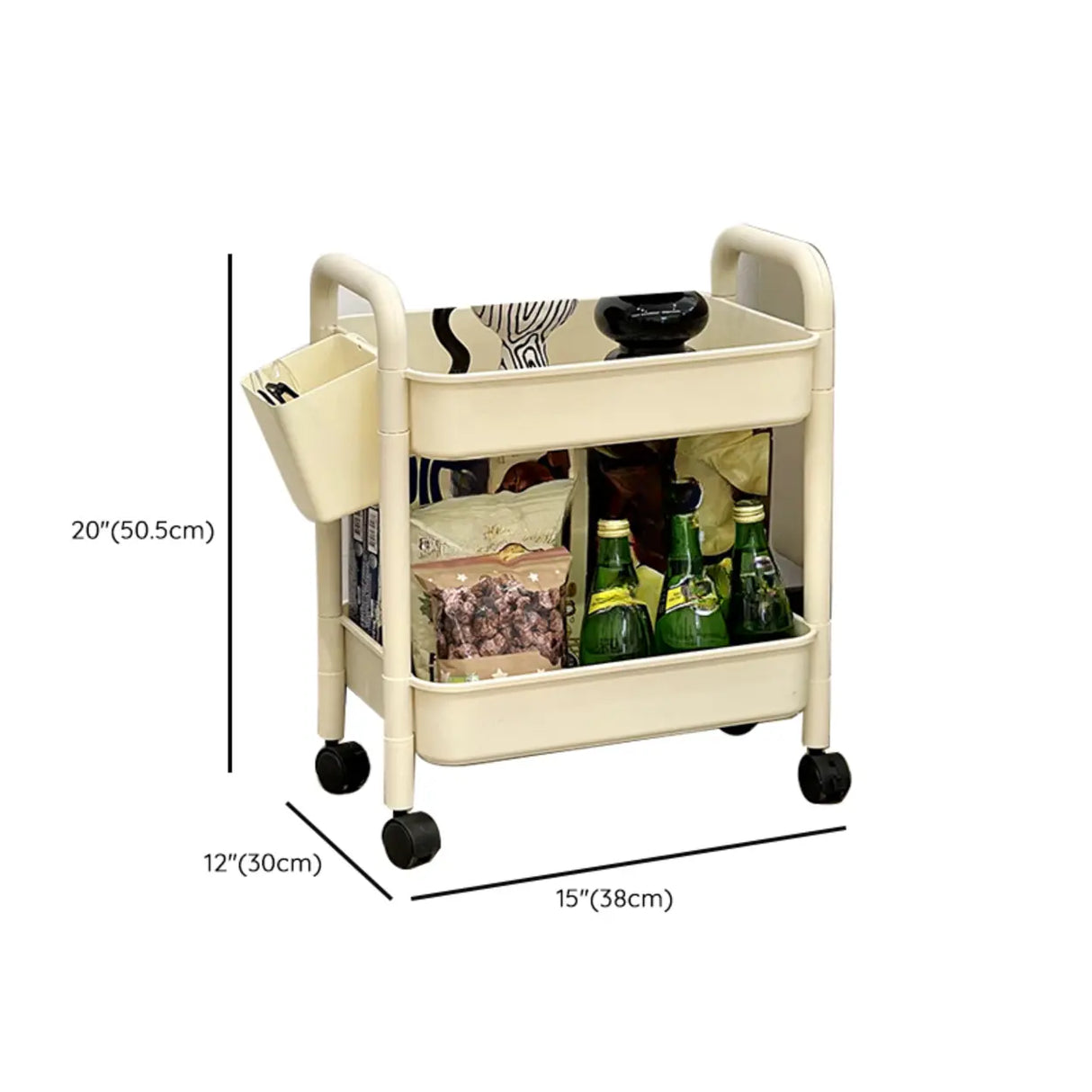 Casual Mobile Multifunctional Storage Cart Bookshelf Image - 22