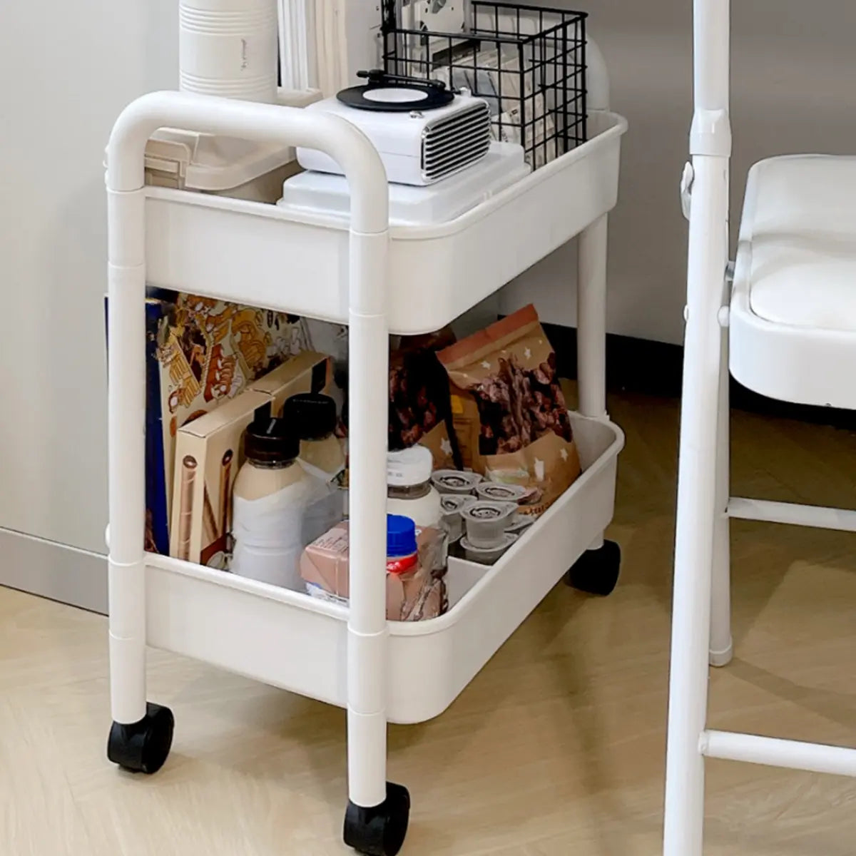 Casual Mobile Multifunctional Storage Cart Bookshelf Image - 4