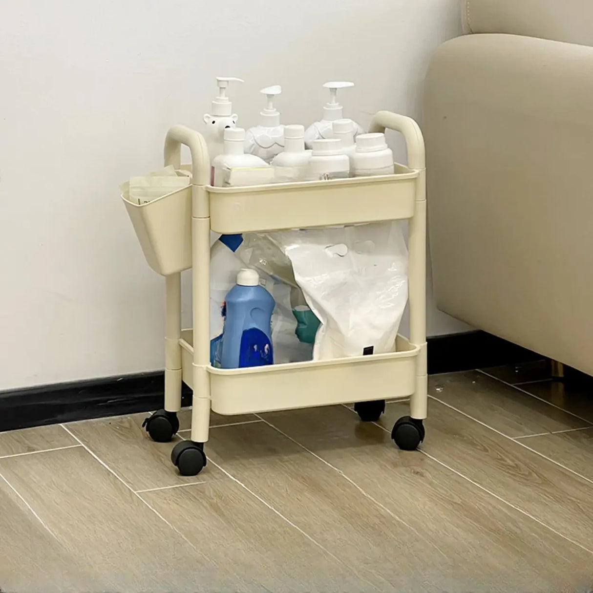 Casual Mobile Multifunctional Storage Cart Bookshelf Image - 7
