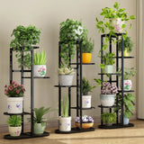 Casual Multi-Level Oval Metal Indoor Plant Stand White Image - 2