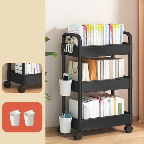 Casual Multi-Tiers Vertical Open Back Sliding Bookshelf Image - 2