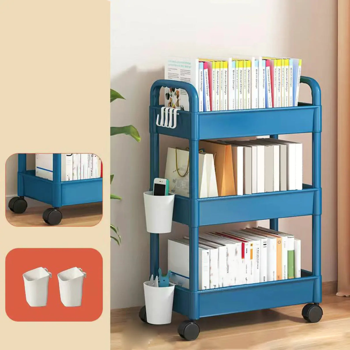Casual Multi-Tiers Vertical Open Back Sliding Bookshelf Image - 21