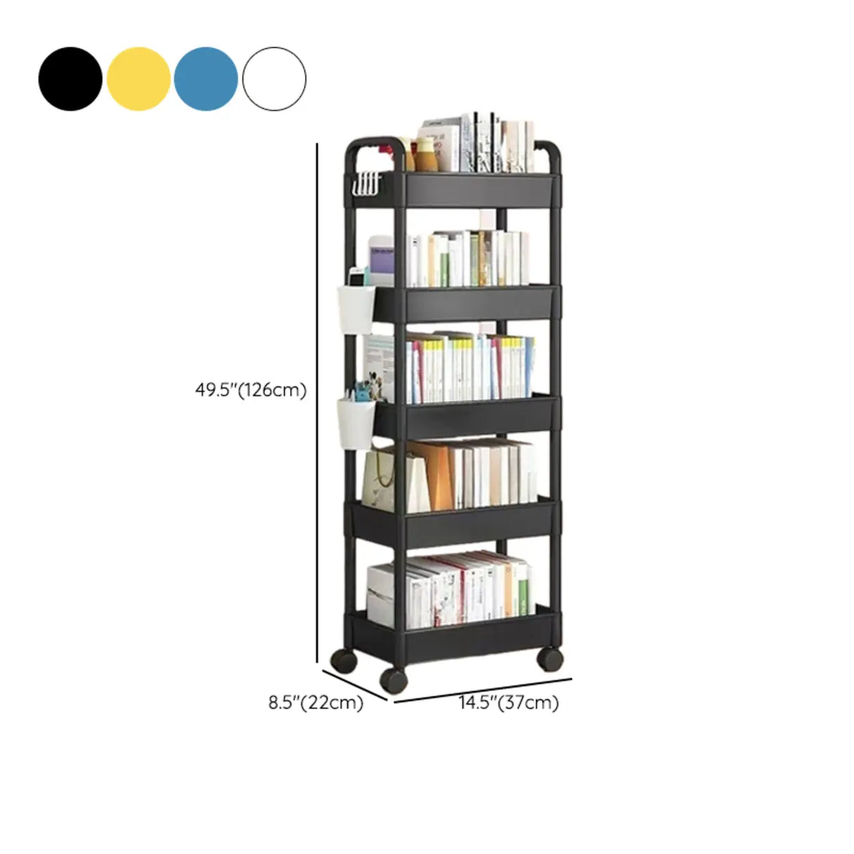 Casual Multi-Tiers Vertical Open Back Sliding Bookshelf 
