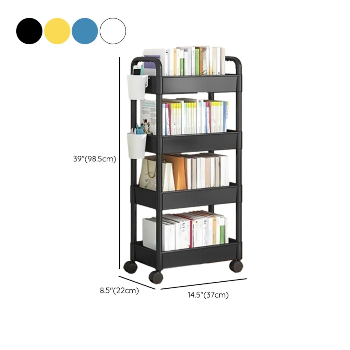 Casual Multi-Tiers Vertical Open Back Sliding Bookshelf Image - 26