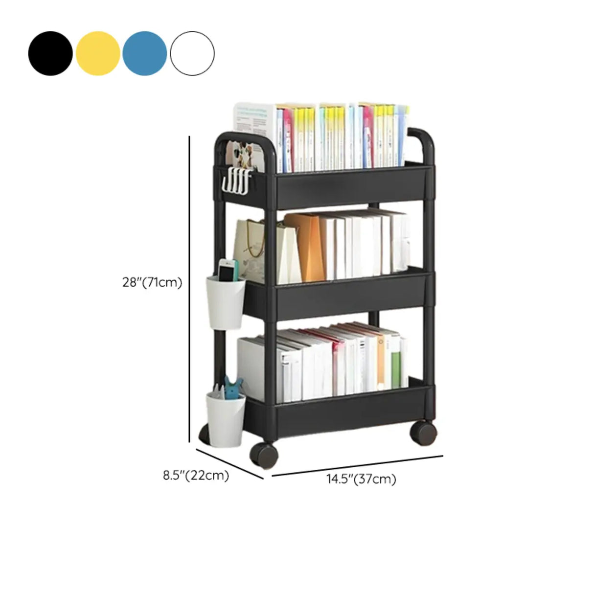 Casual Multi-Tiers Vertical Open Back Sliding Bookshelf Image - 27