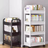 Casual Multi-Tiers Vertical Open Back Sliding Bookshelf Image - 4