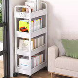 Casual Multi-Tiers Vertical Open Back Sliding Bookshelf Image - 5