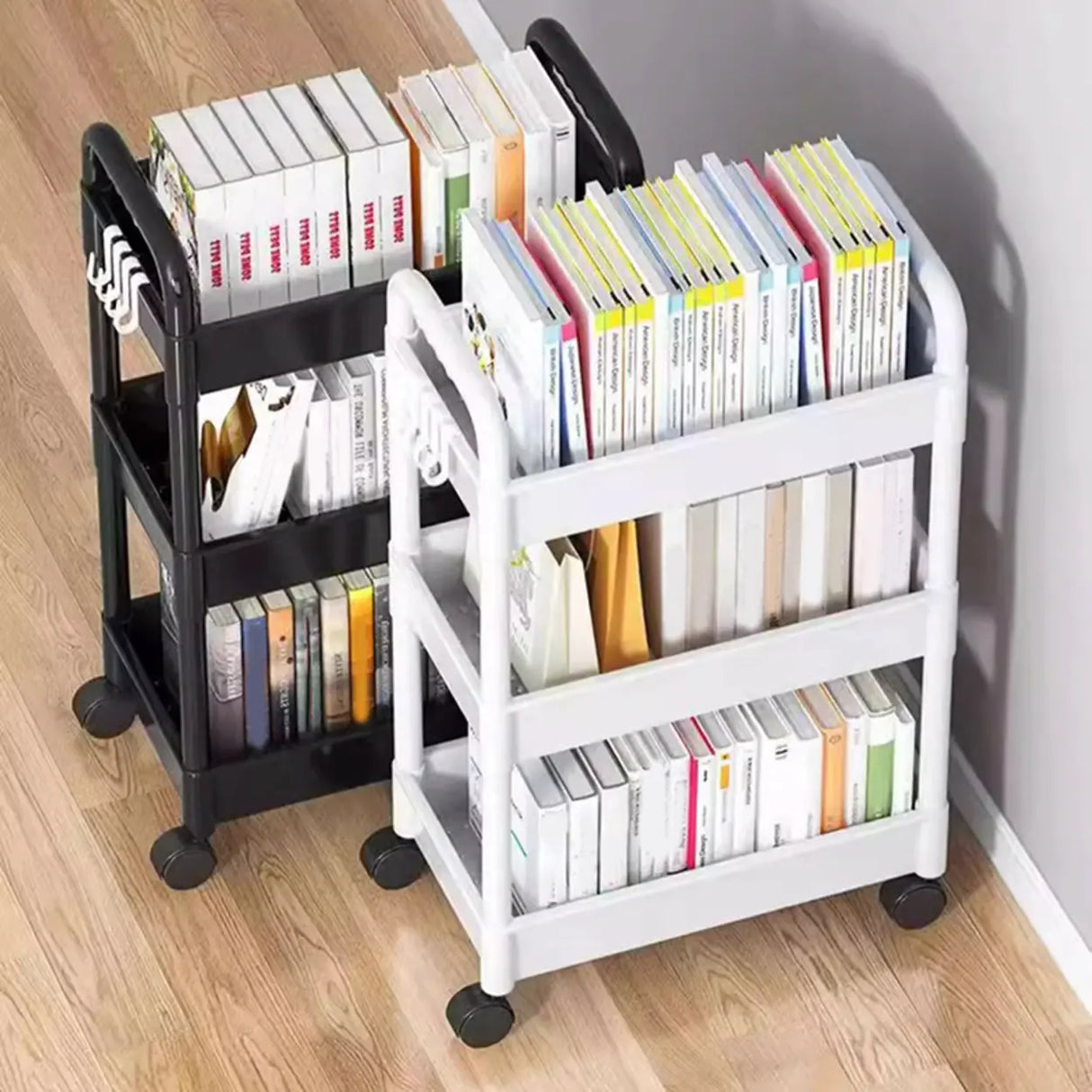 Casual Multi-Tiers Vertical Open Back Sliding Bookshelf Image - 7